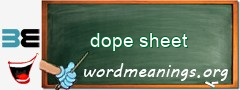 WordMeaning blackboard for dope sheet